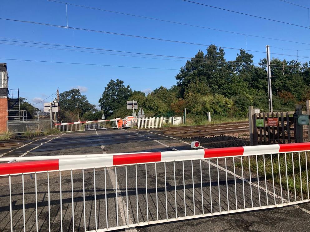 Tempsford Level Crosssing Closed